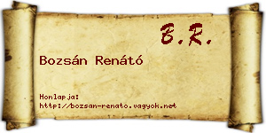 Bozsán Renátó névjegykártya